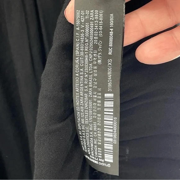 Zara Woman Black Silky Ruffle Tunic Dress Size XS - Picture 7 of 11